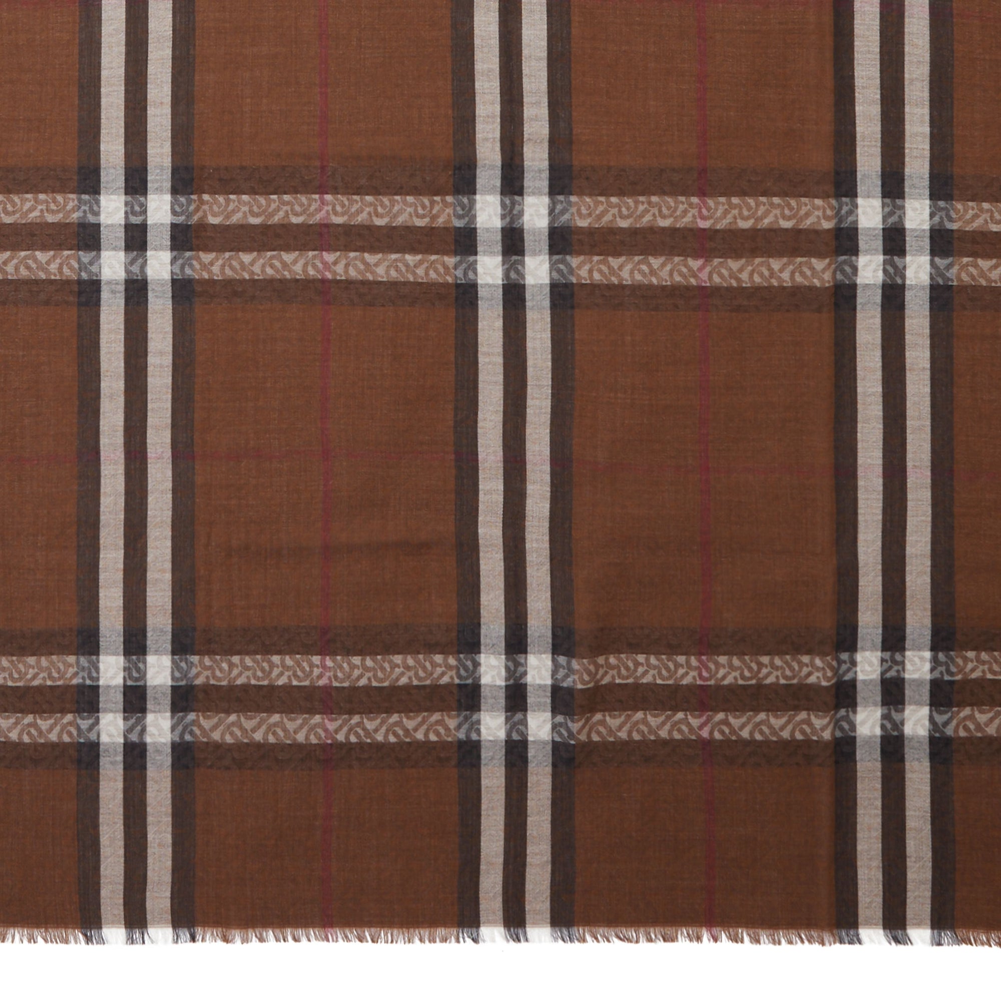 Écharpe légère en laine et soie - Dark Birch Brown