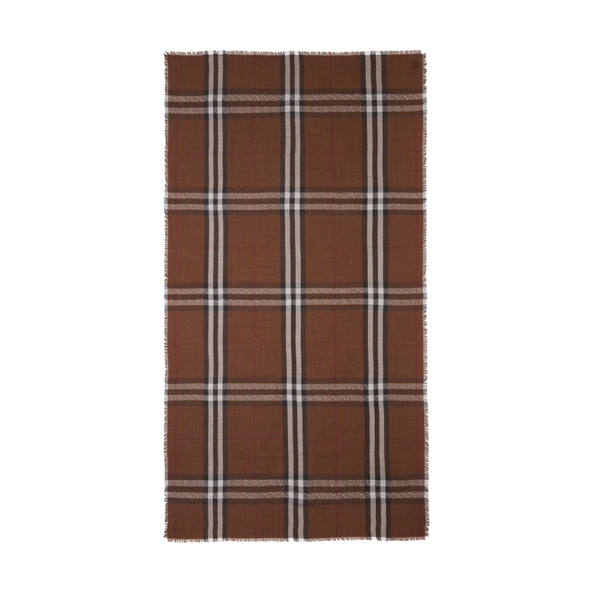 Écharpe légère en laine et soie - Dark Birch Brown