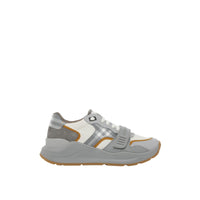 Sneakers à motif check à scratch - Grey & Camel