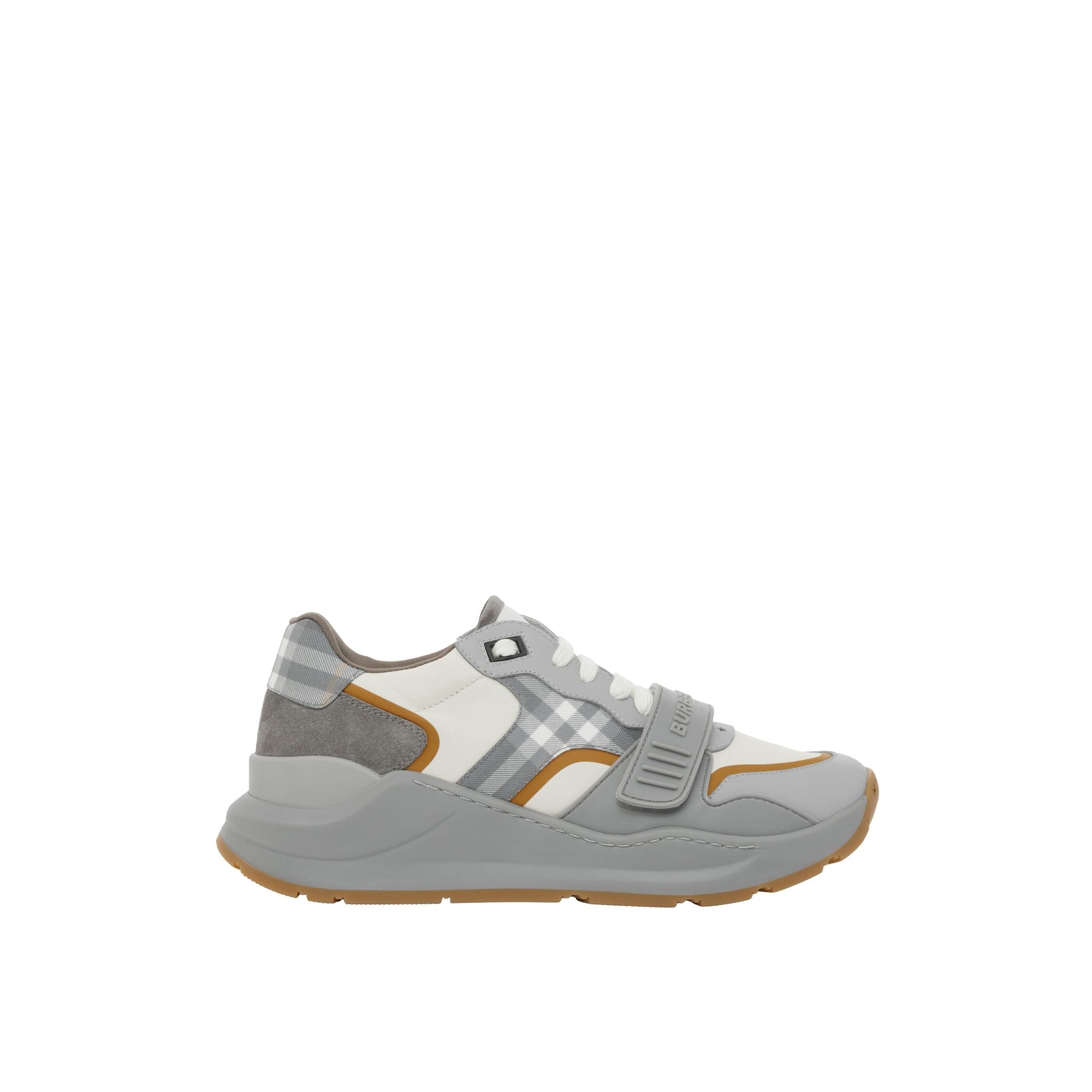 Sneakers à motif check à scratch - Grey & Camel