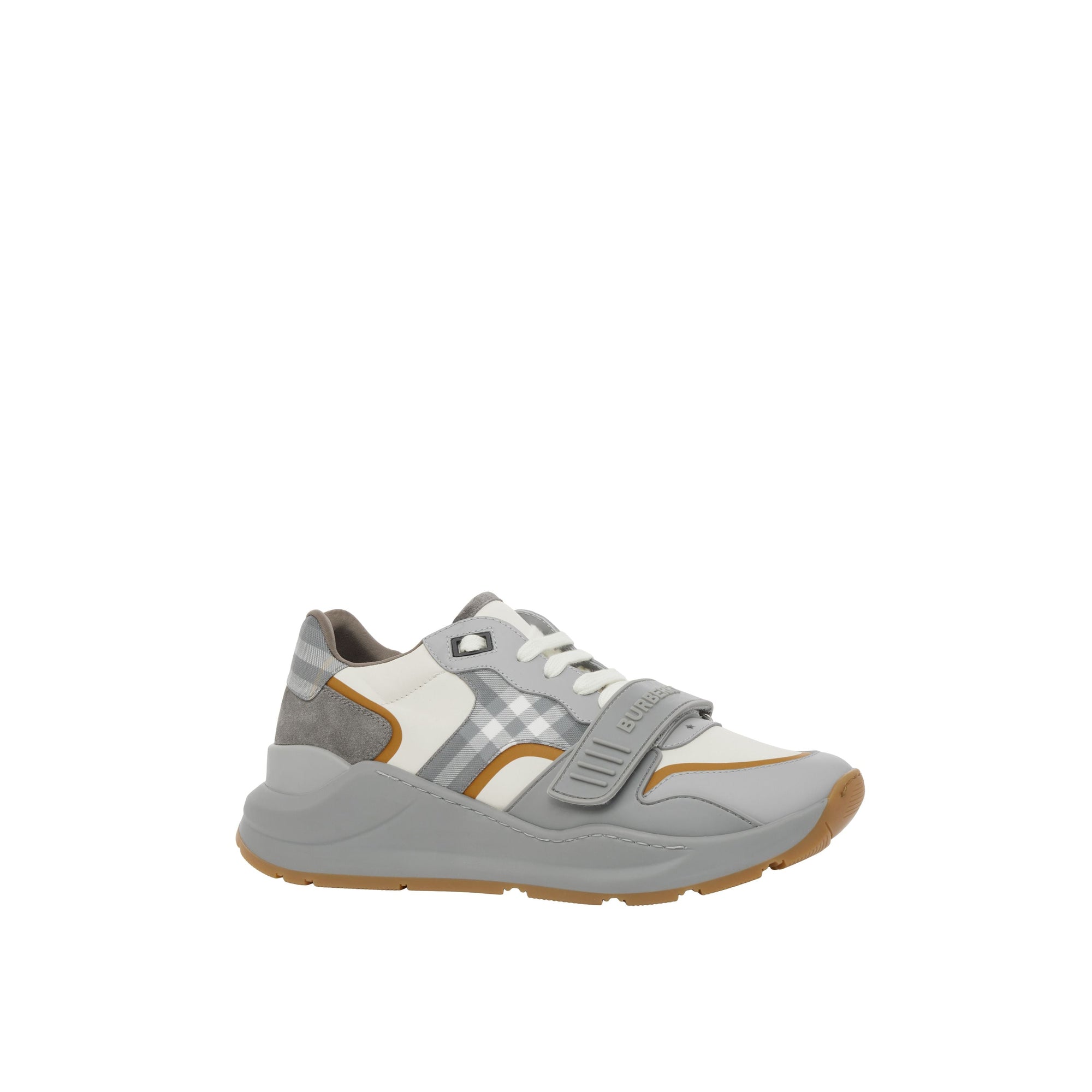 Sneakers à motif check à scratch - Grey & Camel
