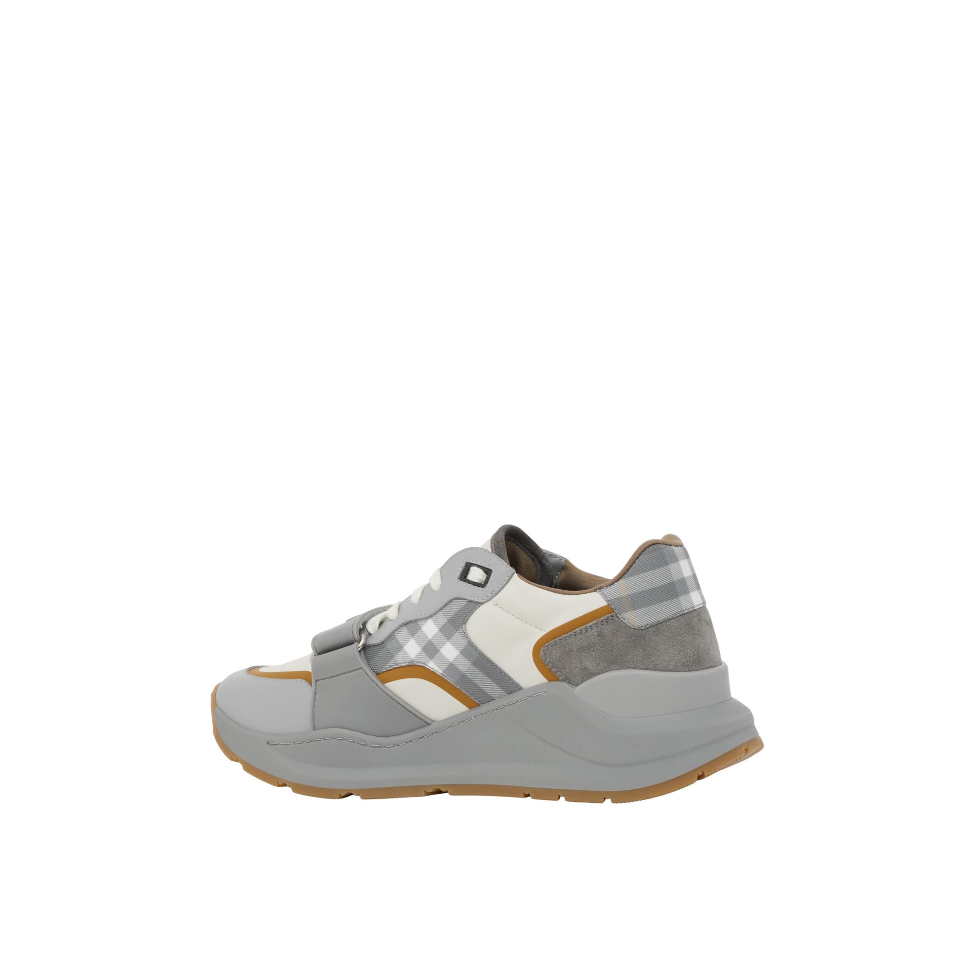 Sneakers à motif check à scratch - Grey & Camel