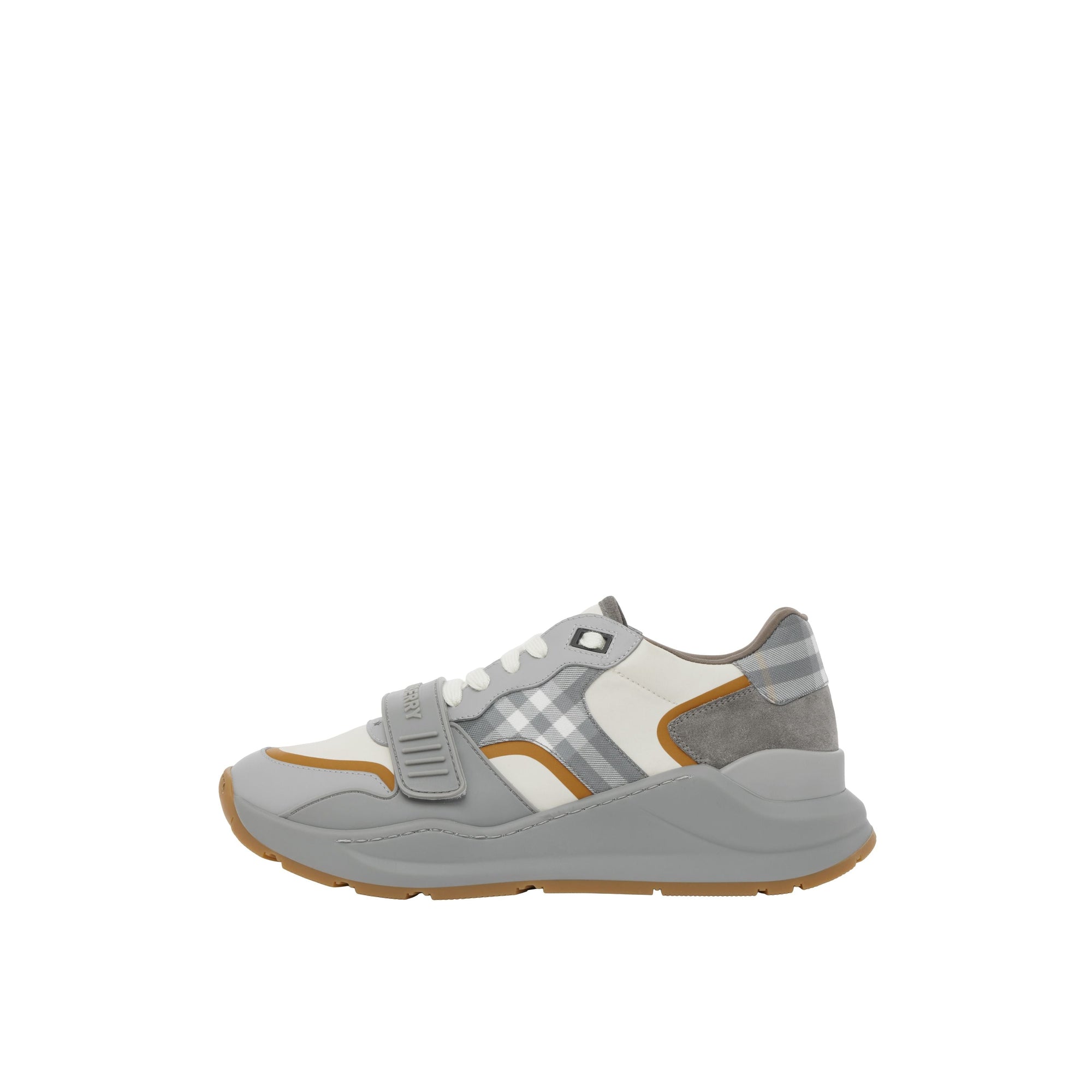 Sneakers à motif check à scratch - Grey & Camel