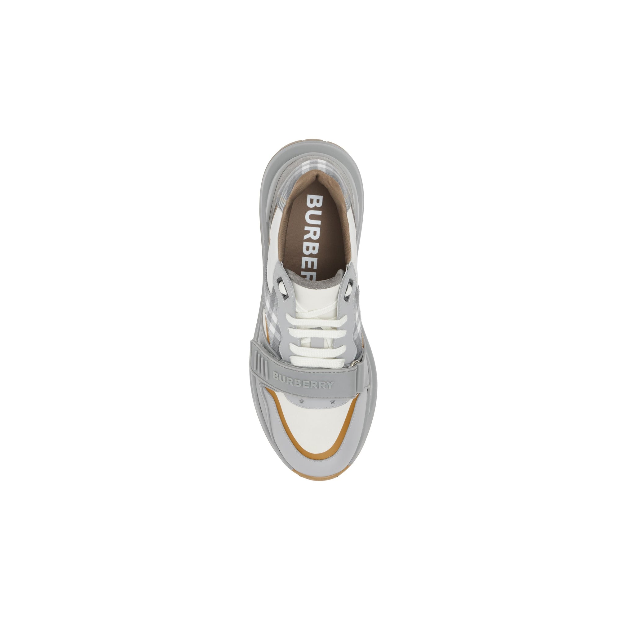 Sneakers à motif check à scratch - Grey & Camel