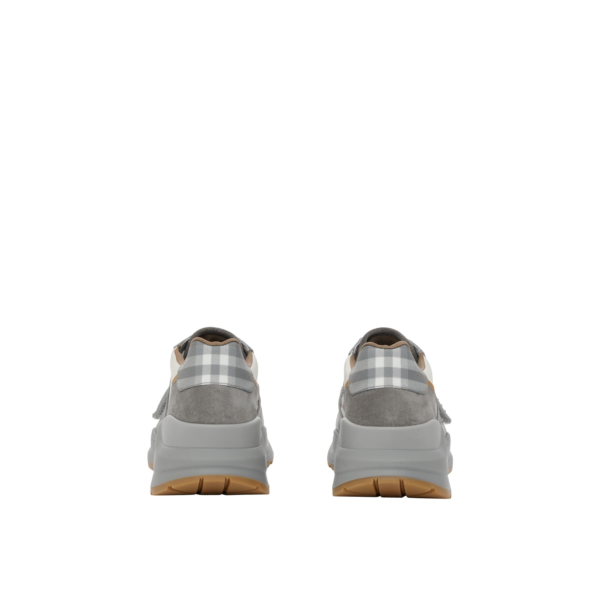Sneakers à motif check à scratch - Grey & Camel