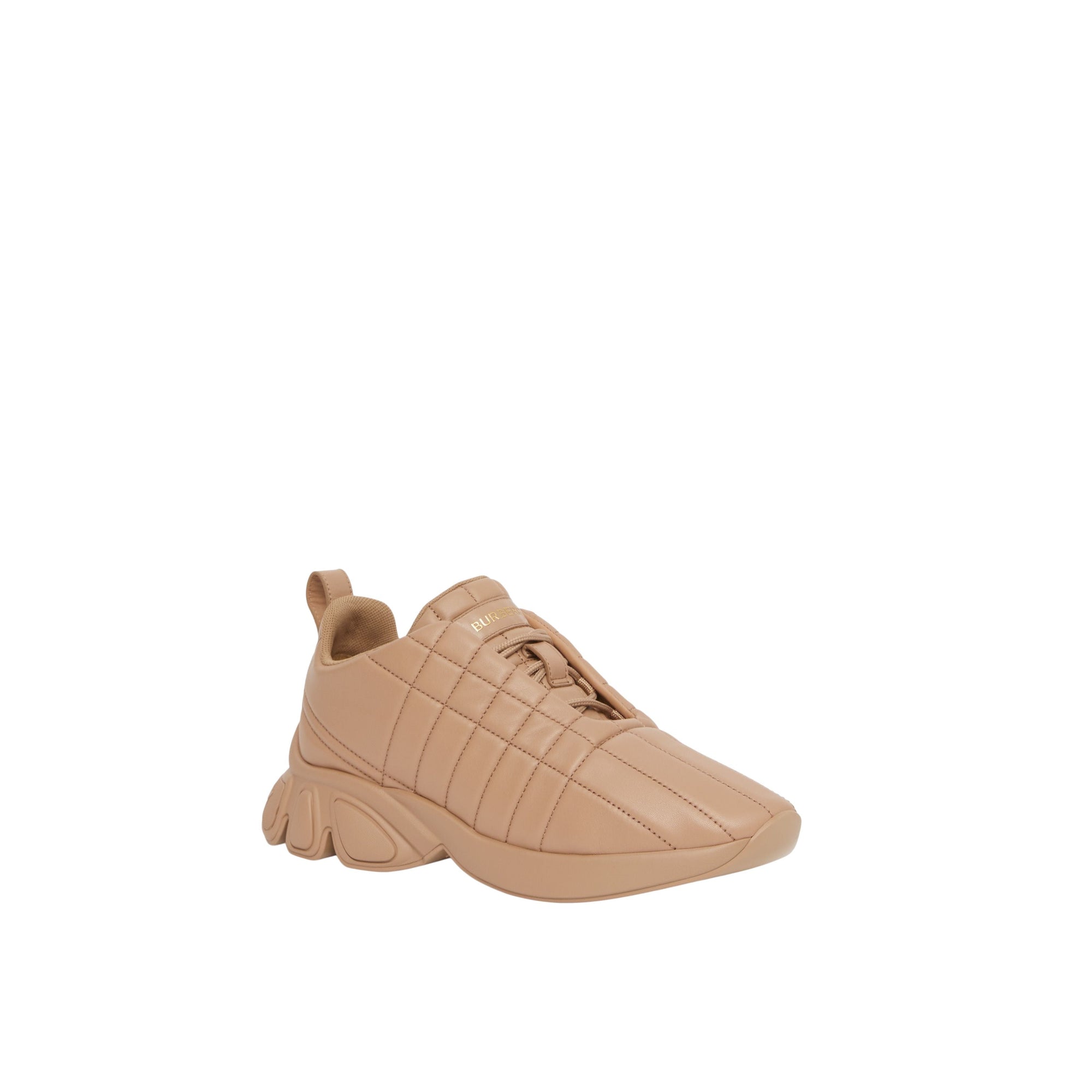 Sneakers en cuir matelassé - Dark Biscuit