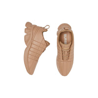 Sneakers en cuir matelassé - Dark Biscuit