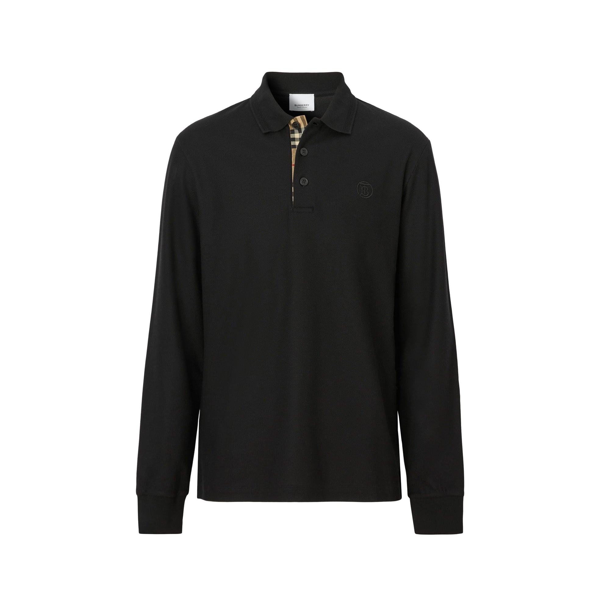 Polo à manches longues Monogram en coton - Black