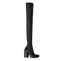 Cuissardes façon chaussettes en cuir - Black