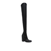 Cuissardes façon chaussettes en cuir - Black