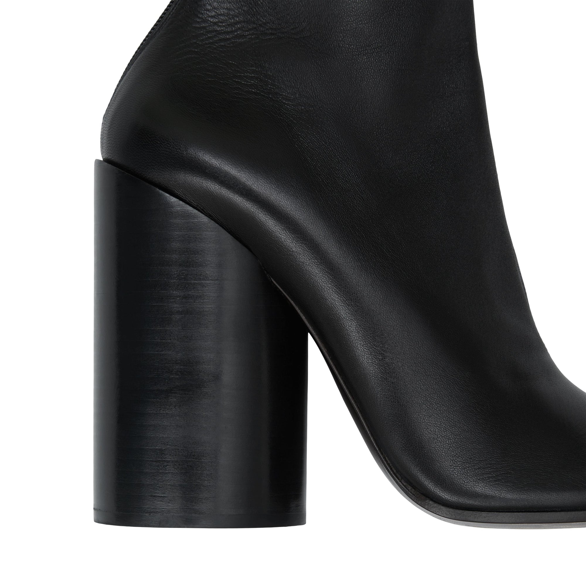 Cuissardes façon chaussettes en cuir - Black