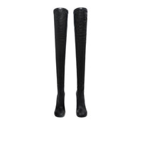 Cuissardes façon chaussettes en cuir - Black