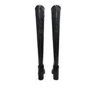 Cuissardes façon chaussettes en cuir - Black