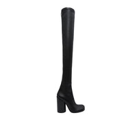 Cuissardes façon chaussettes en cuir - Black