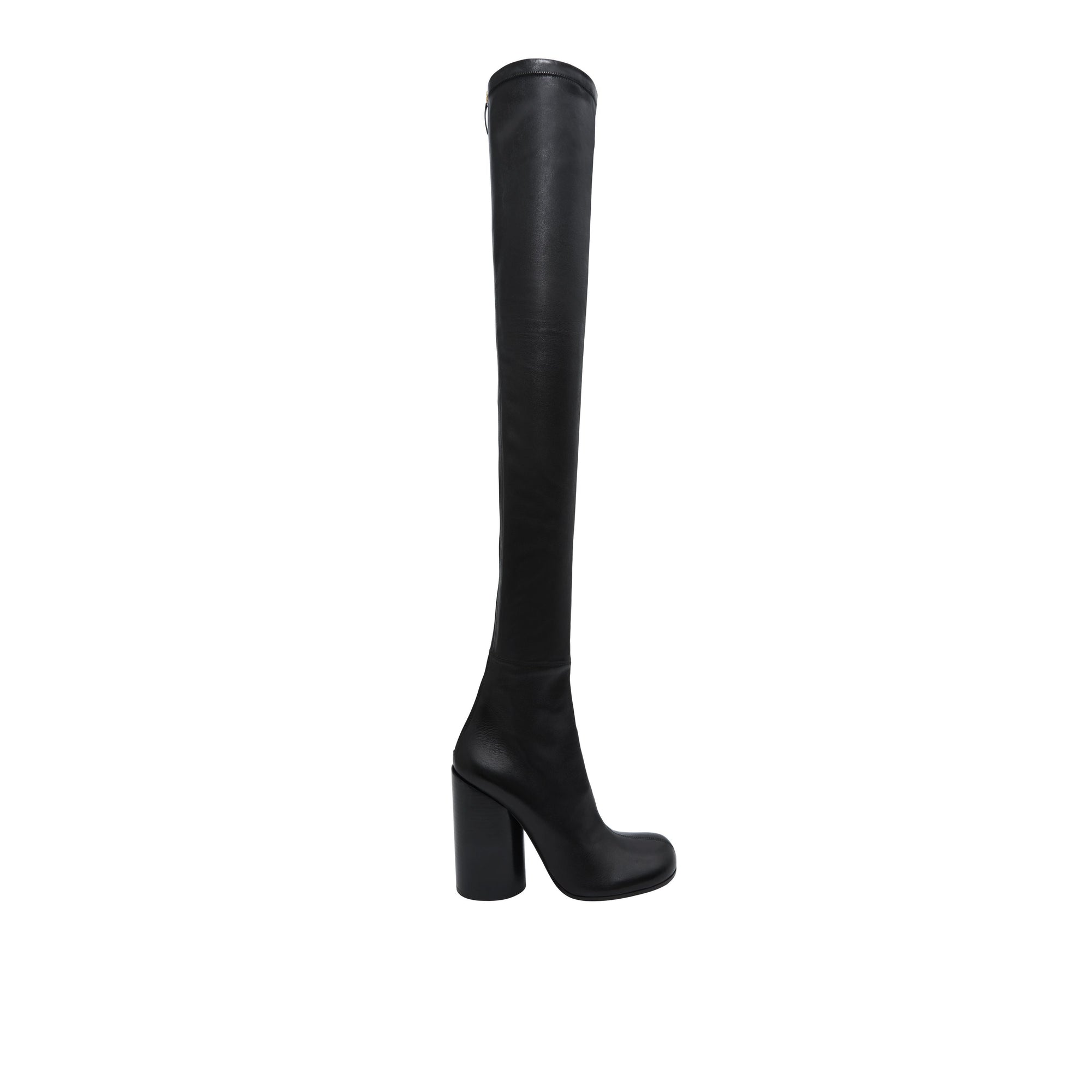 Cuissardes façon chaussettes en cuir - Black