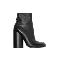 Bottines à talons larges en cuir - Black