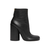Bottines à talons larges en cuir - Black