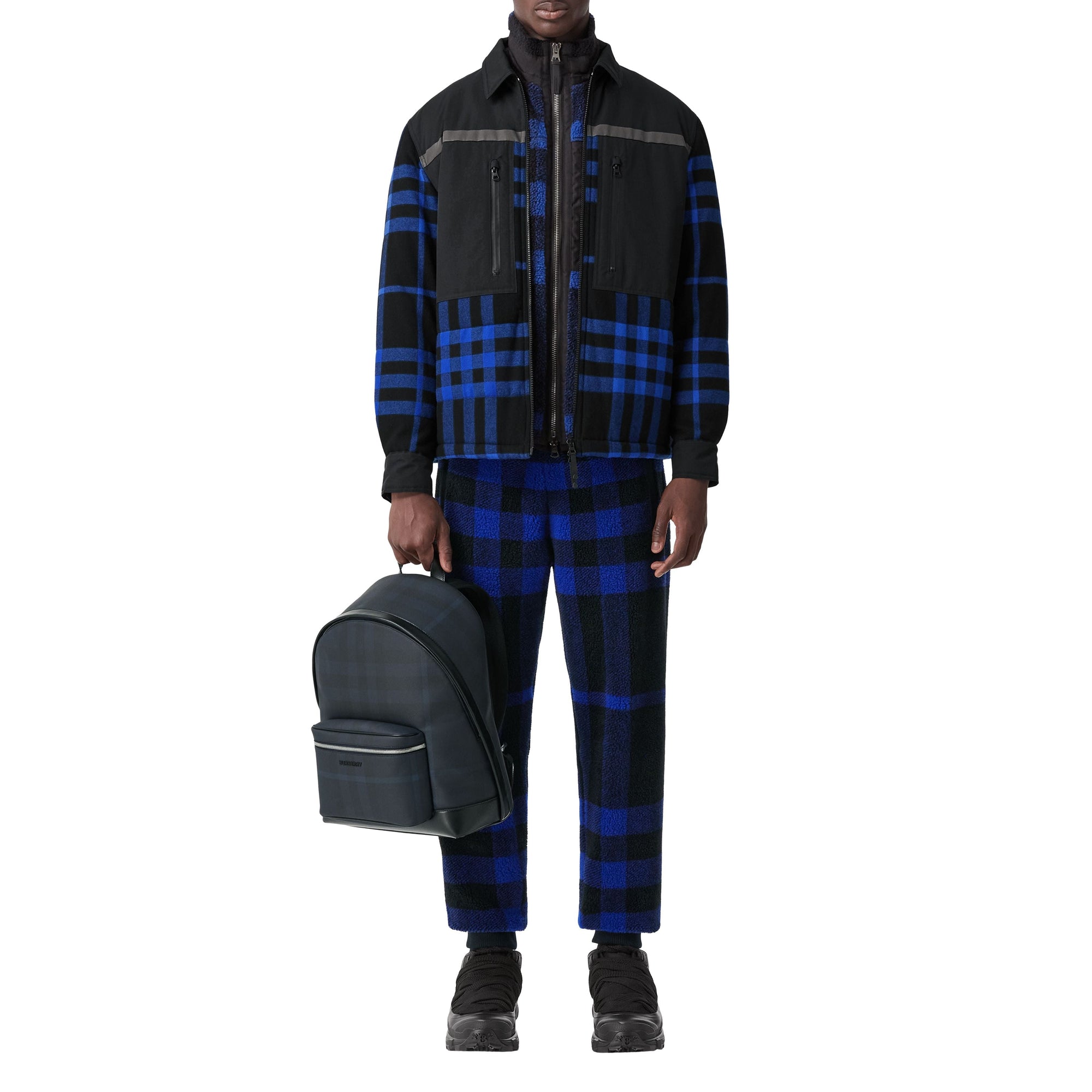 Surchemise en laine et coton à carreaux - Deep Royal Blue C