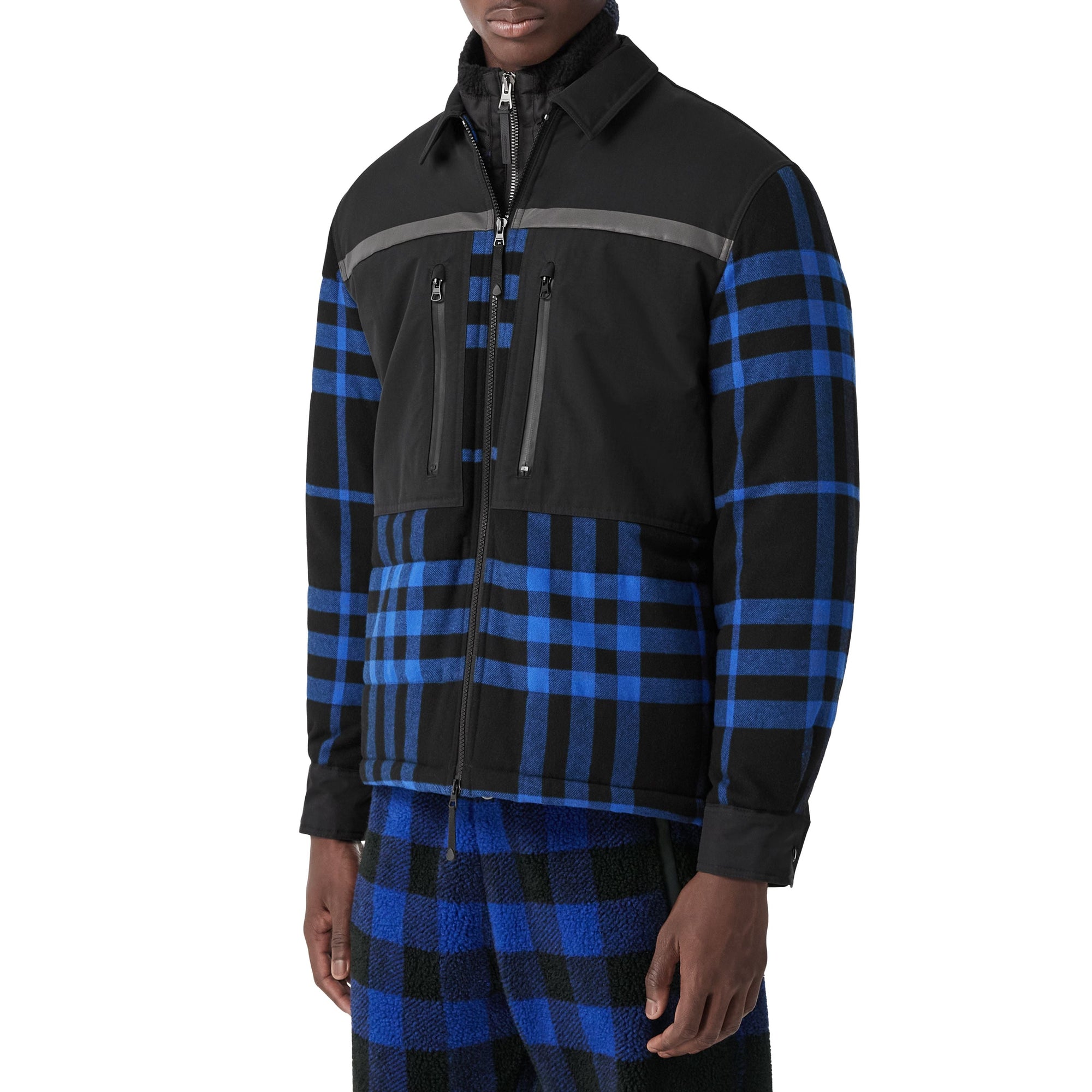 Surchemise en laine et coton à carreaux - Deep Royal Blue C