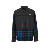 Surchemise en laine et coton à carreaux - Deep Royal Blue C