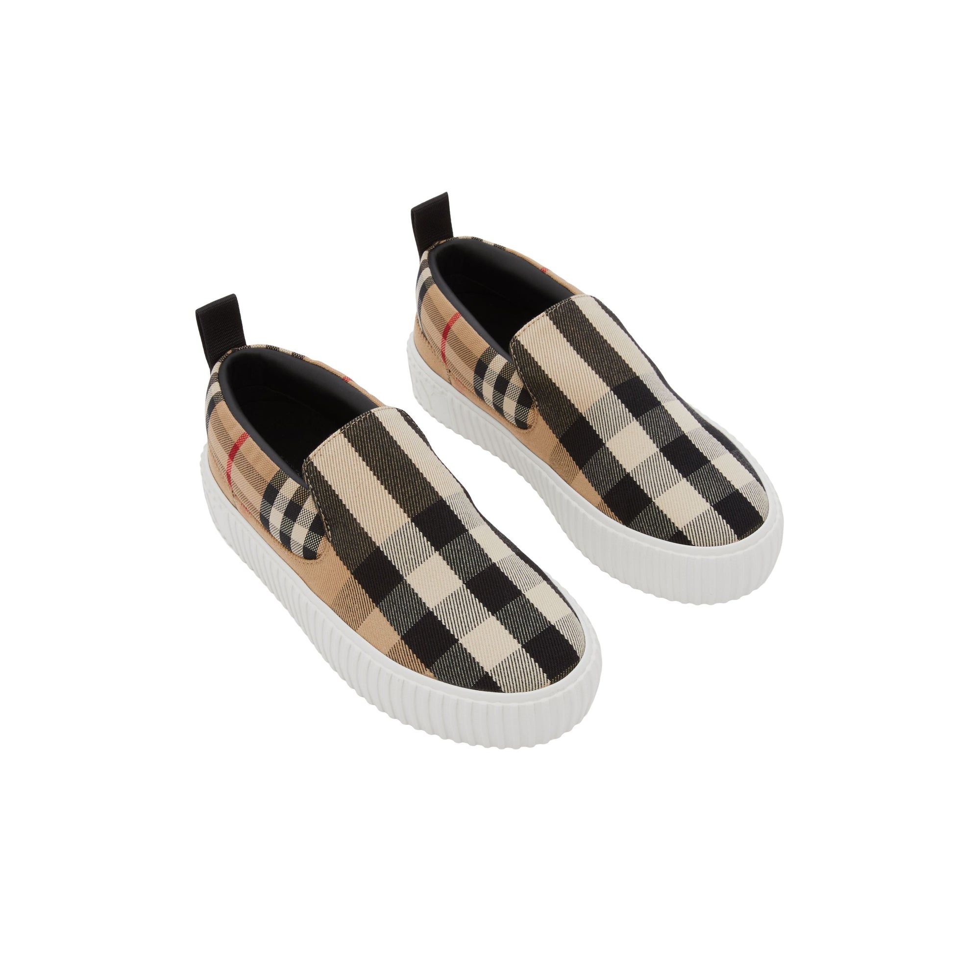 Sneakers en coton à motif check - Archive Beige