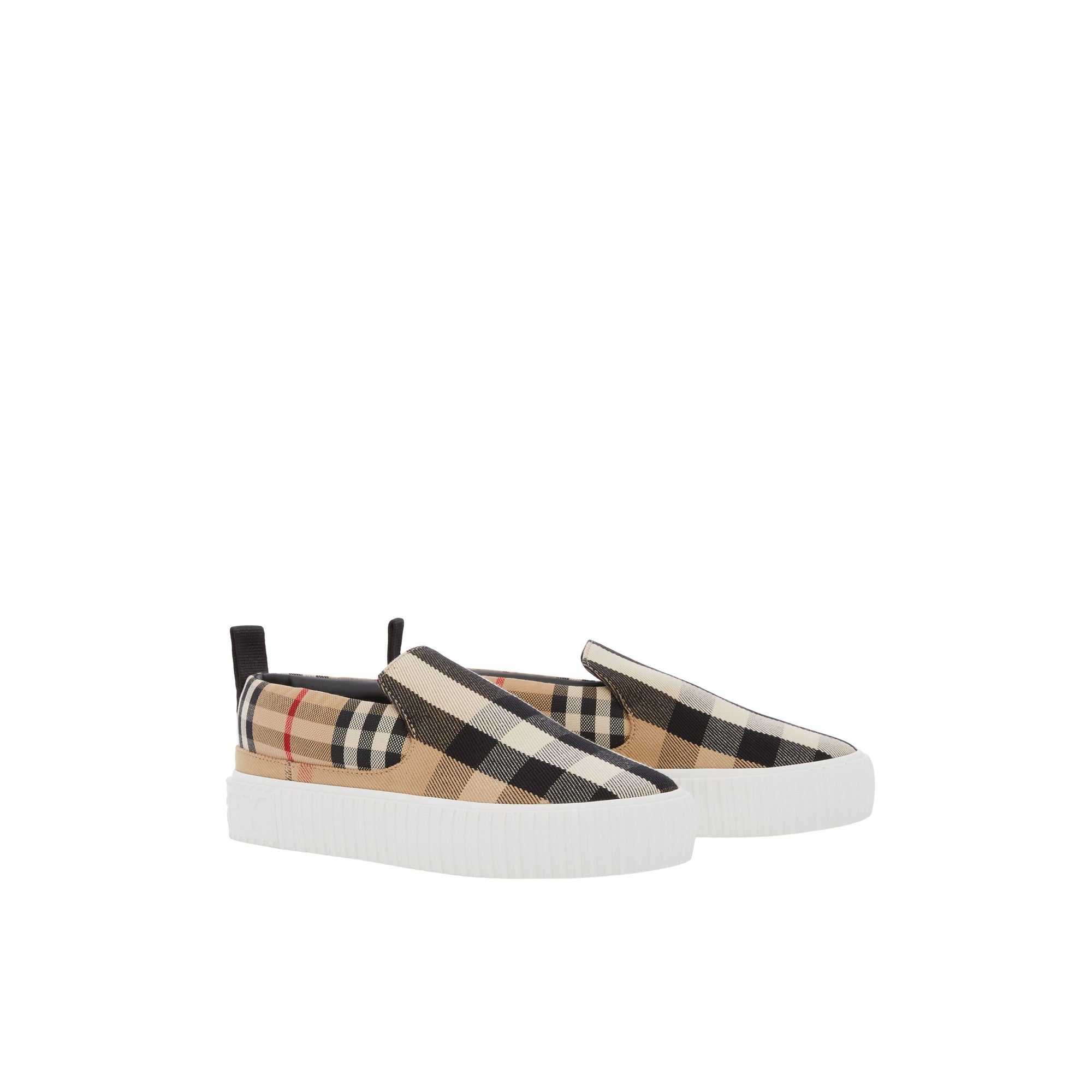 Sneakers en coton à motif check - Archive Beige