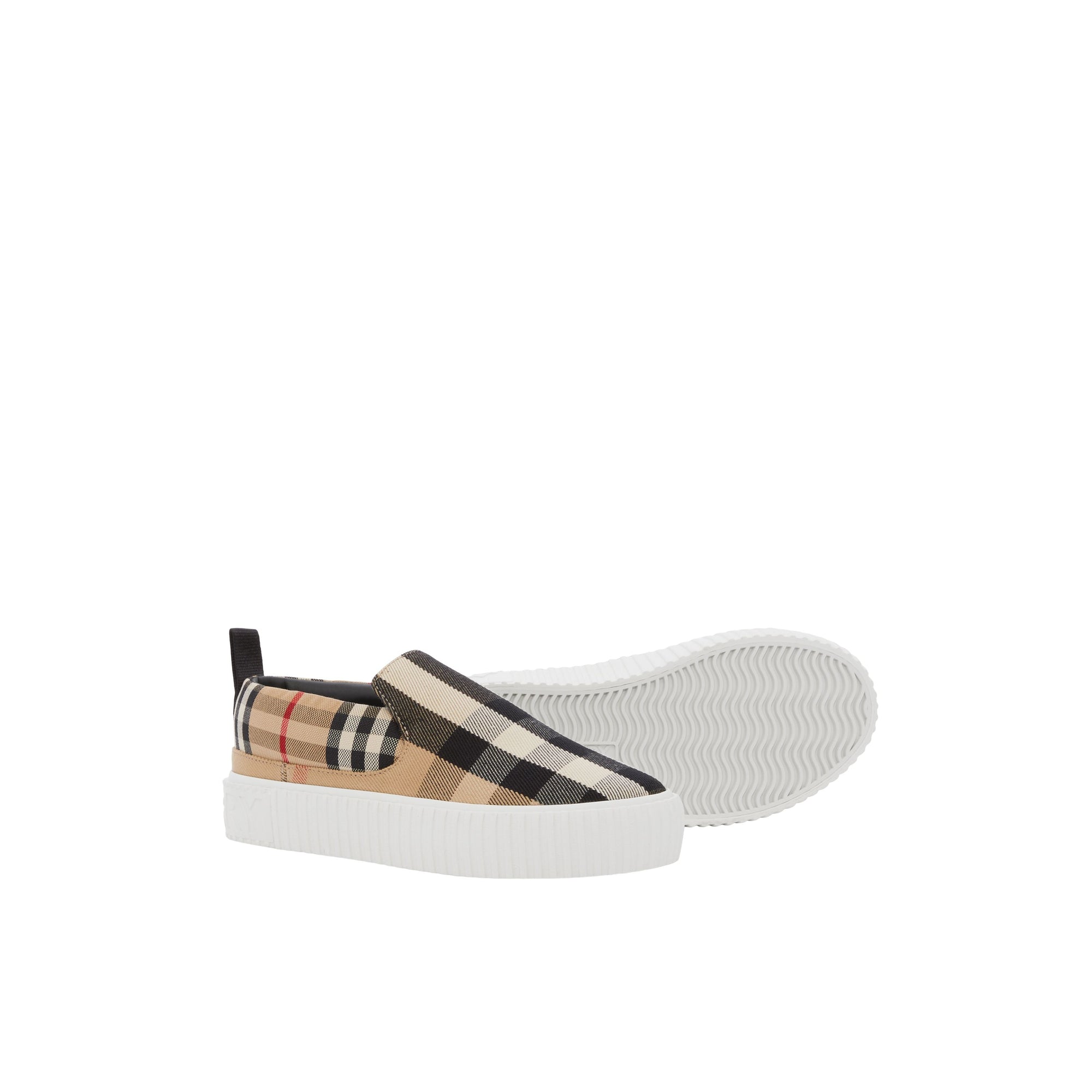 Sneakers en coton à motif check - Archive Beige