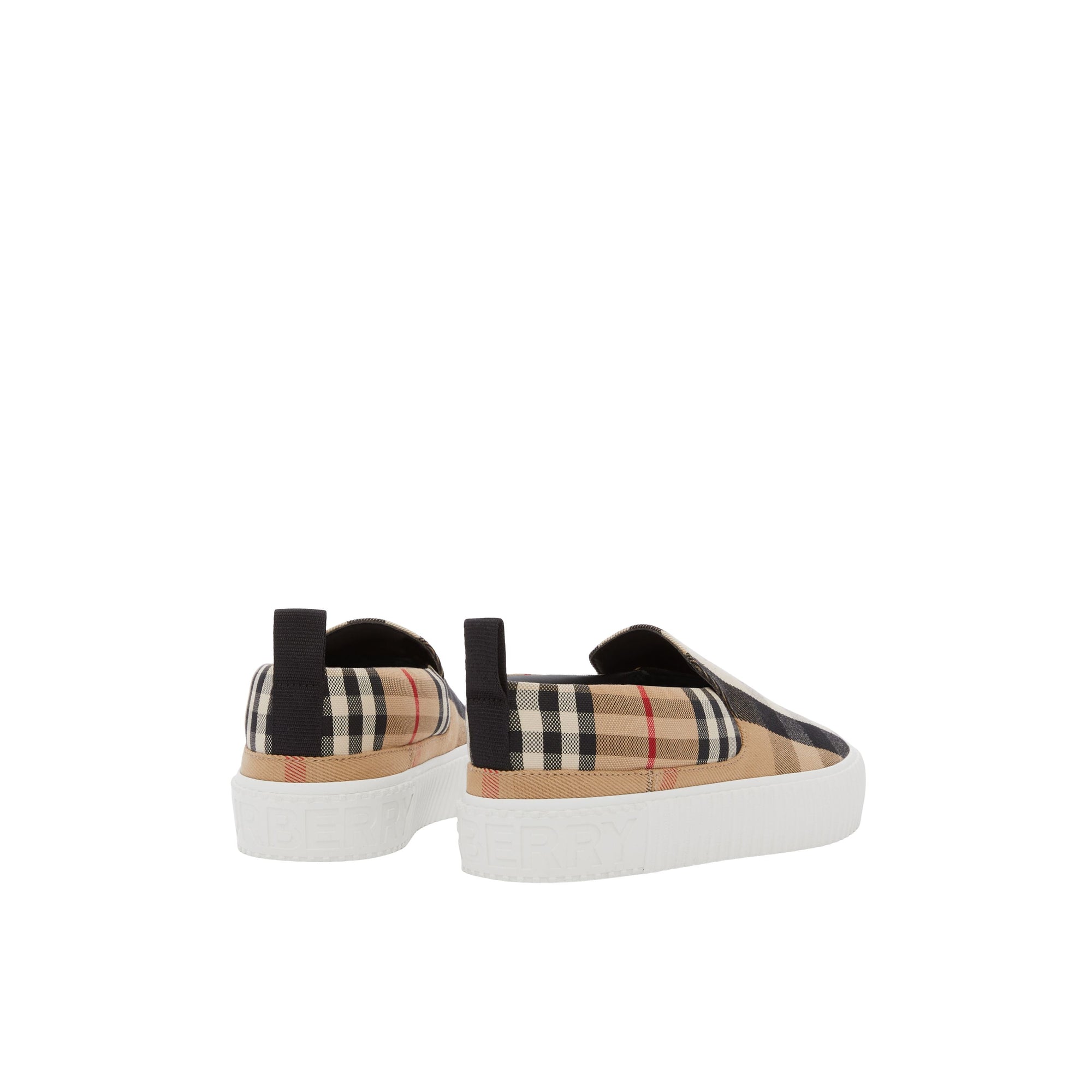 Sneakers en coton à motif check - Archive Beige