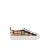 Sneakers en coton à motif check - Archive Beige