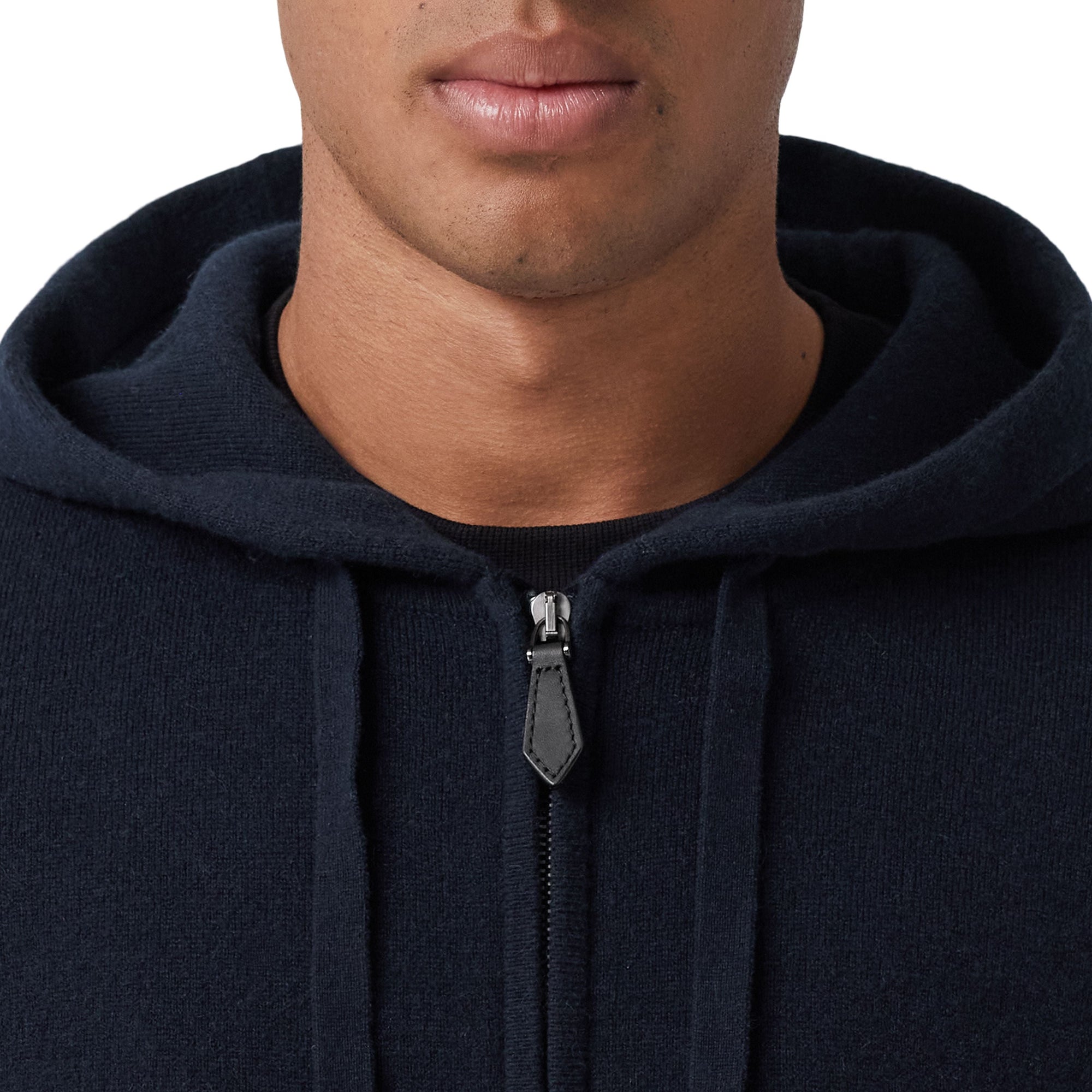 Sweat à capuche en cachemire mélangé à logo - Dark Charcoal Blue
