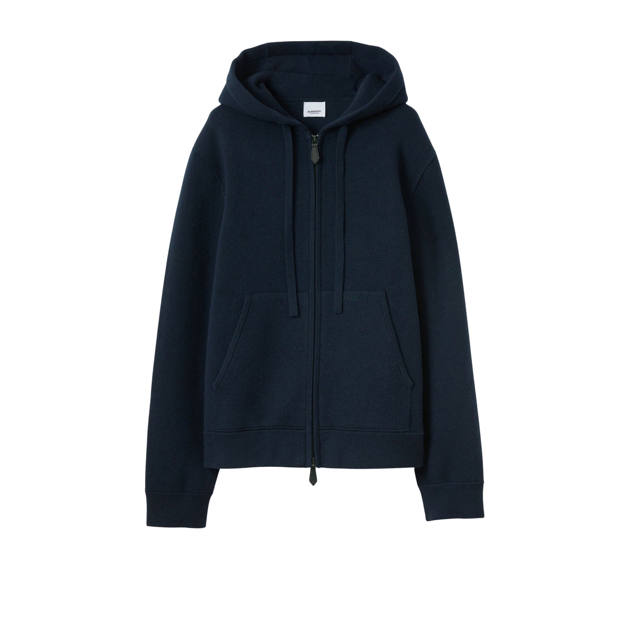 Sweat à capuche en cachemire mélangé à logo - Dark Charcoal Blue