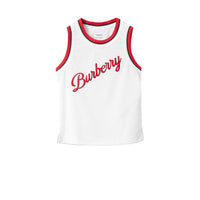 Débardeur en jersey mesh avec logo manuscrit - White