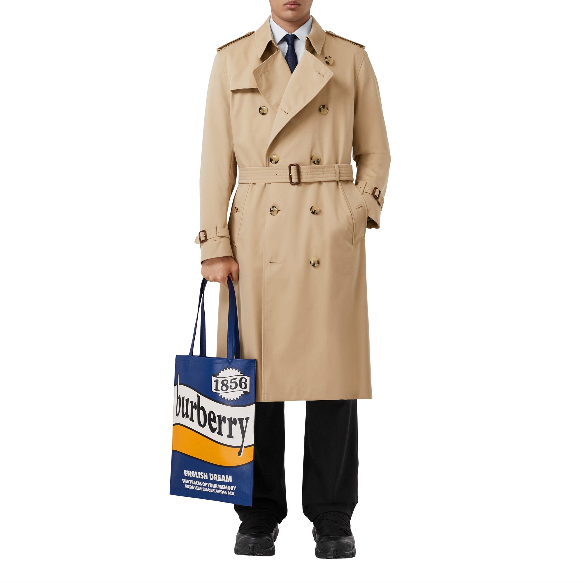 Cabas en cuir avec slogan - Blue
