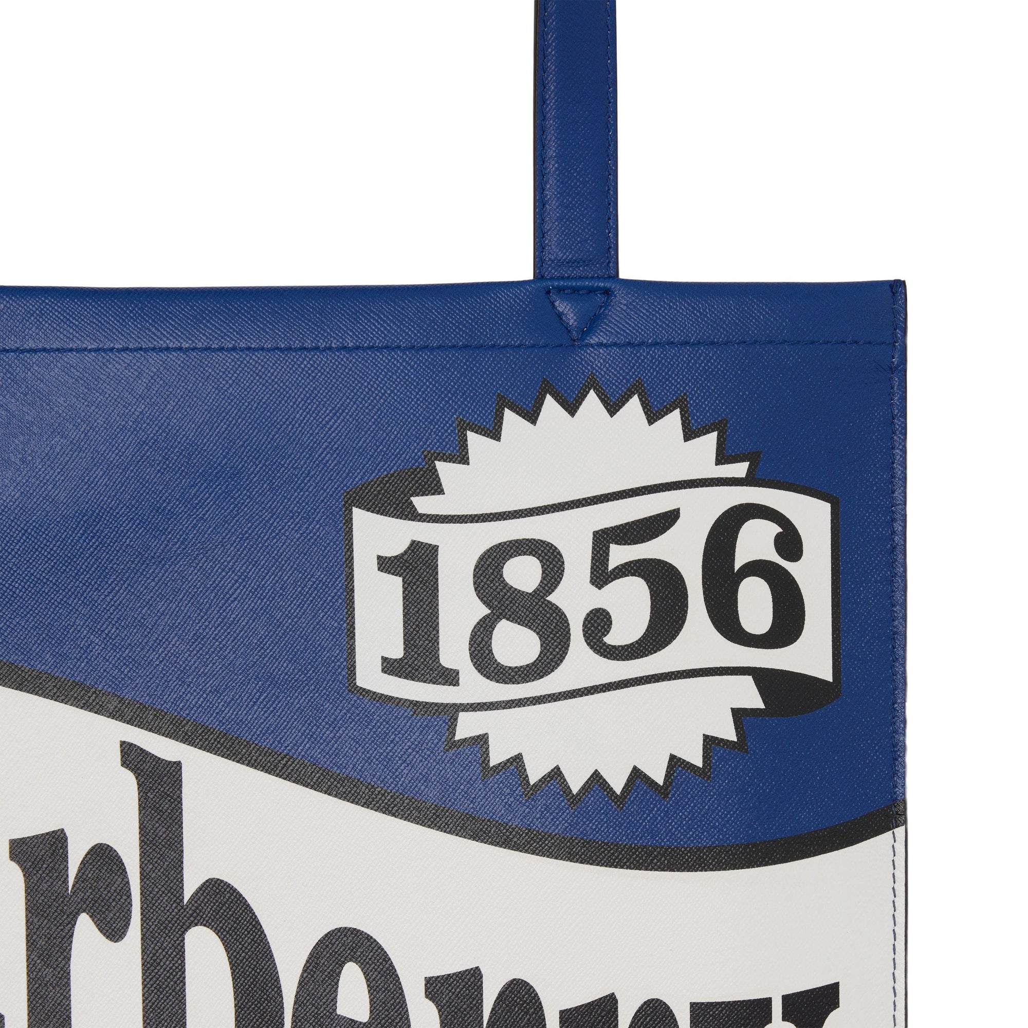 Cabas en cuir avec slogan - Blue
