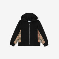 Sweat à capuche à motif check - Black
