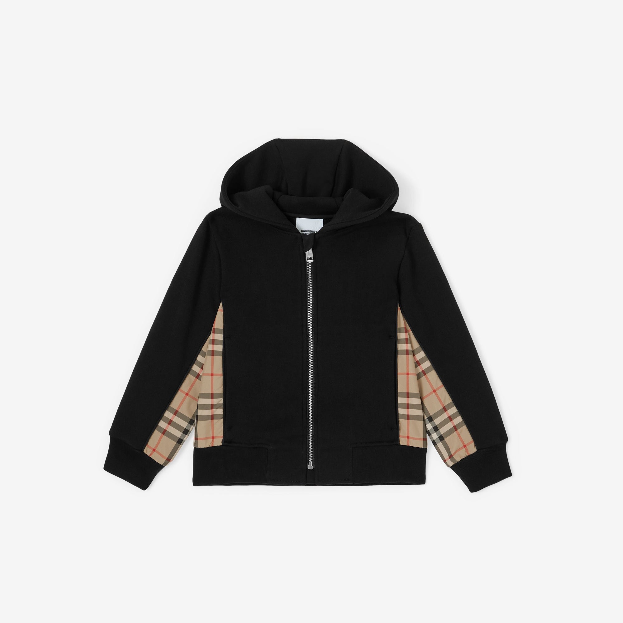 Sweat à capuche à motif check - Black