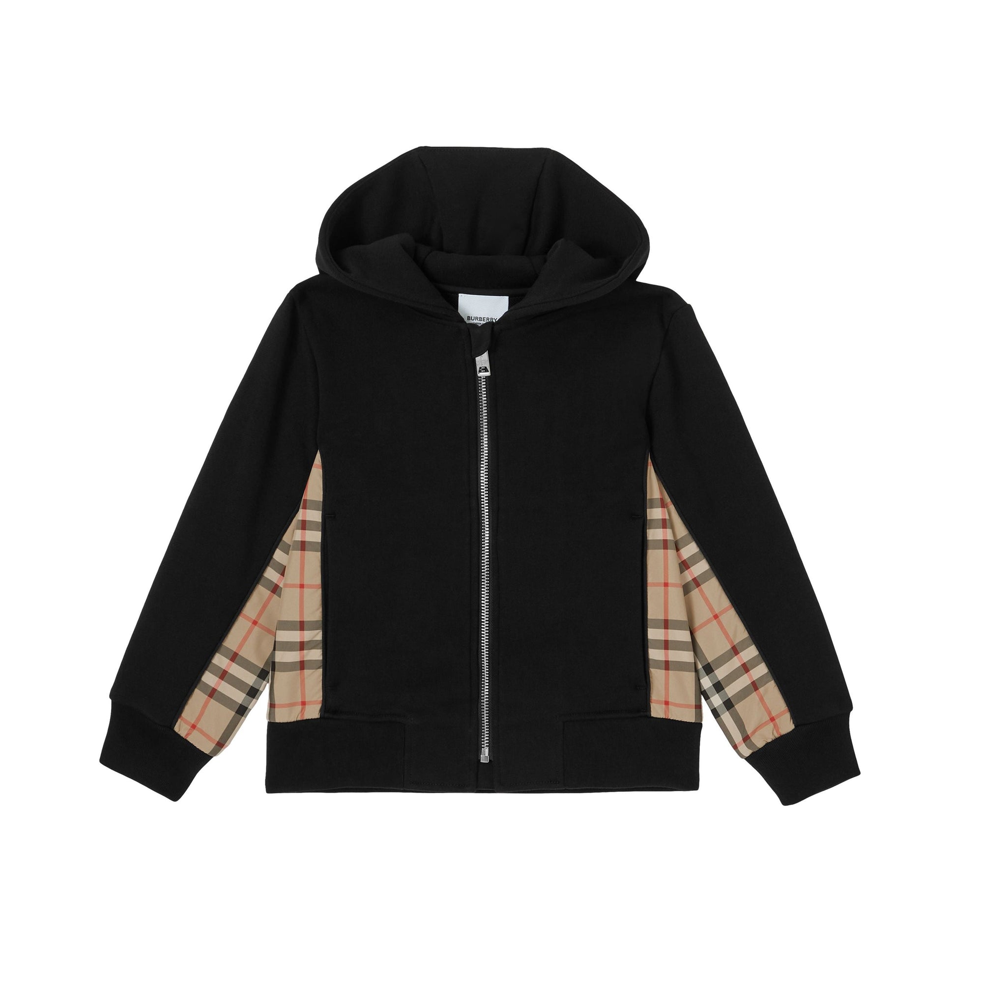 Sweat à capuche à motif check - Black