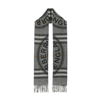 Écharpe en cachemire à motif check - Mid Grey