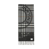 Écharpe en cachemire à motif check - Mid Grey