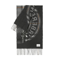 Écharpe en cachemire à motif check - Mid Grey