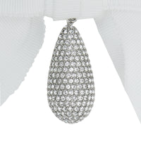 Boucles d'oreilles nœud oversize à cristaux - White