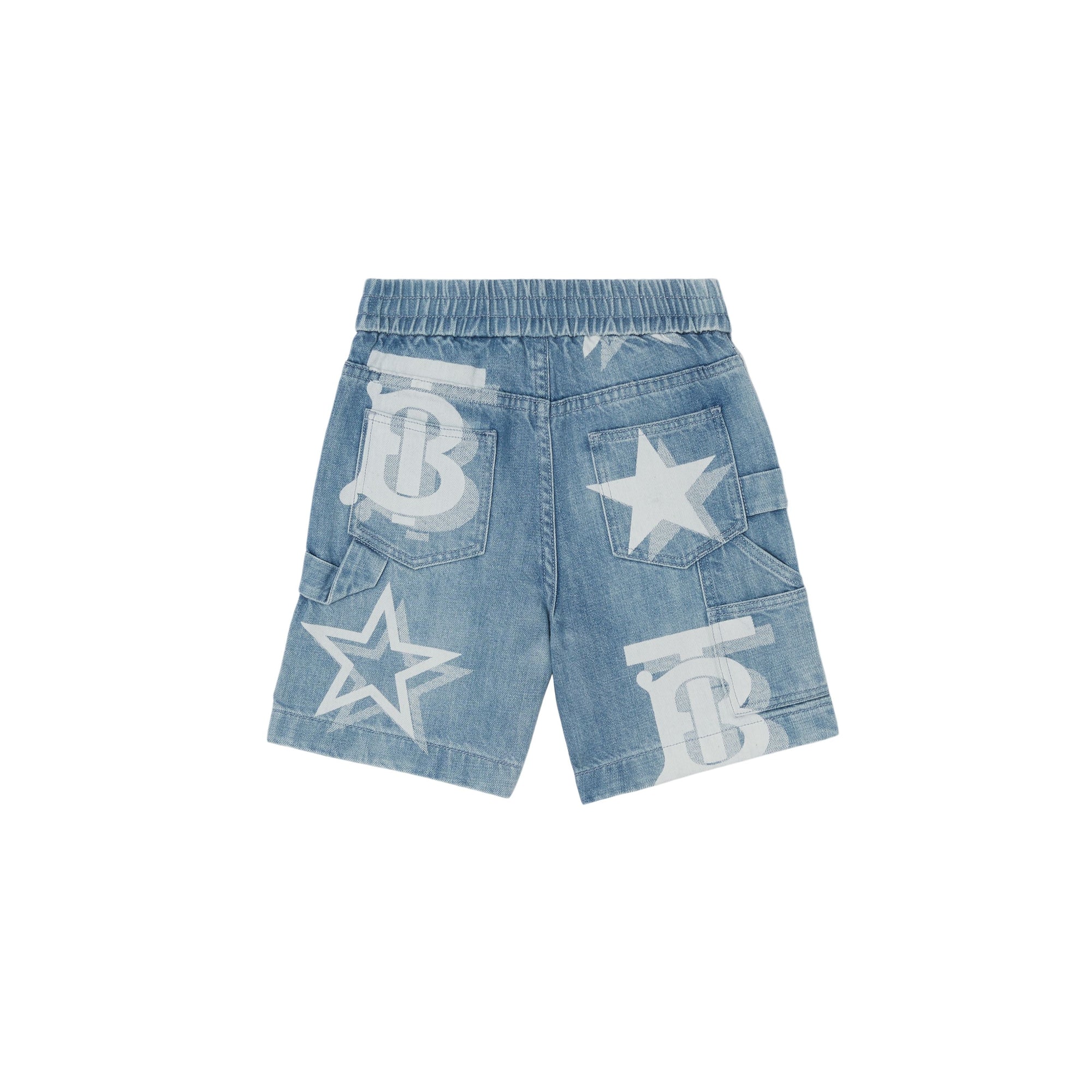 Short en jean japonais à imprimé étoiles - Pale Blue