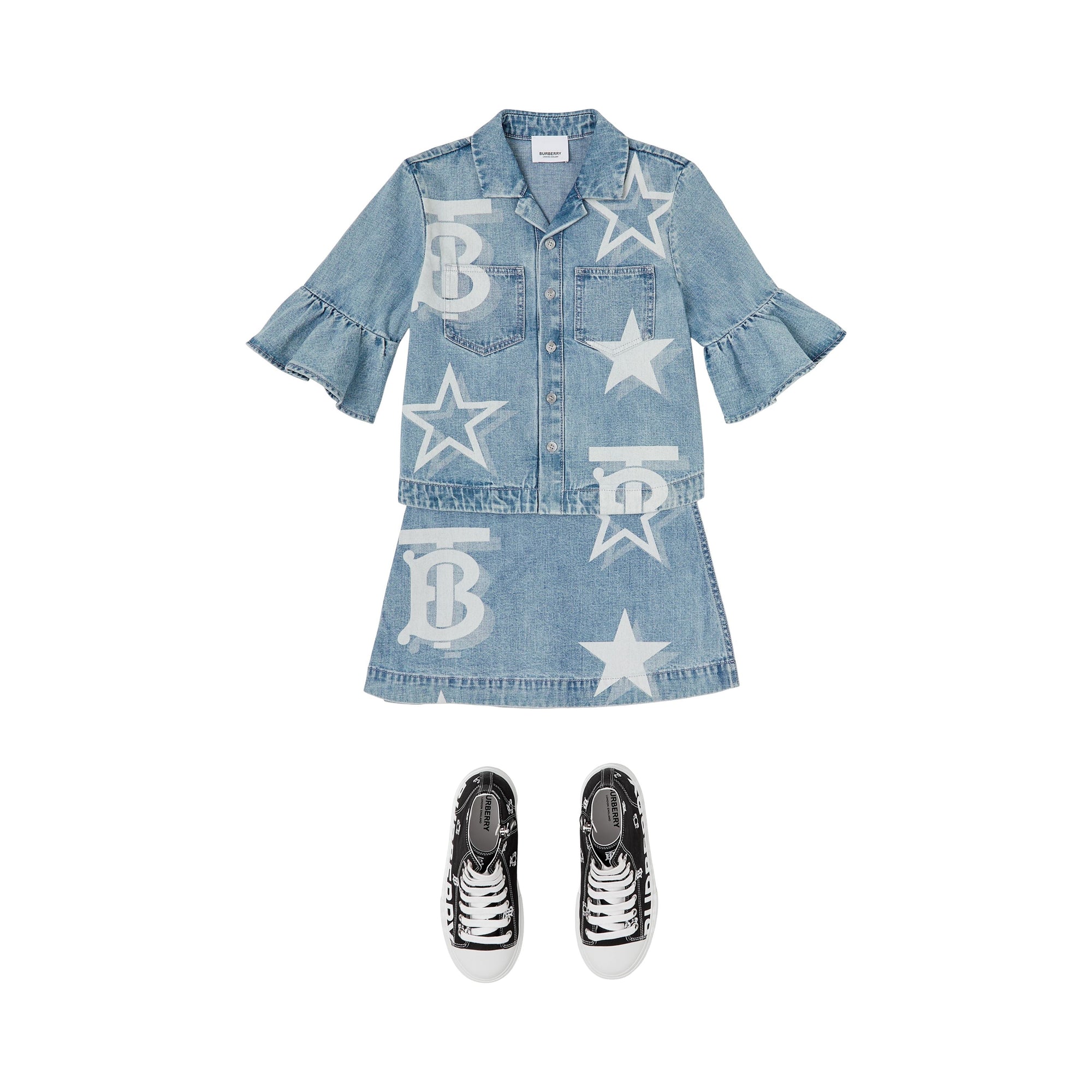 Chemise en denim à imprimé étoilé - Pale Blue