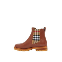 Bottines Chelsea en cuir à motif Vintage check - Light Tan