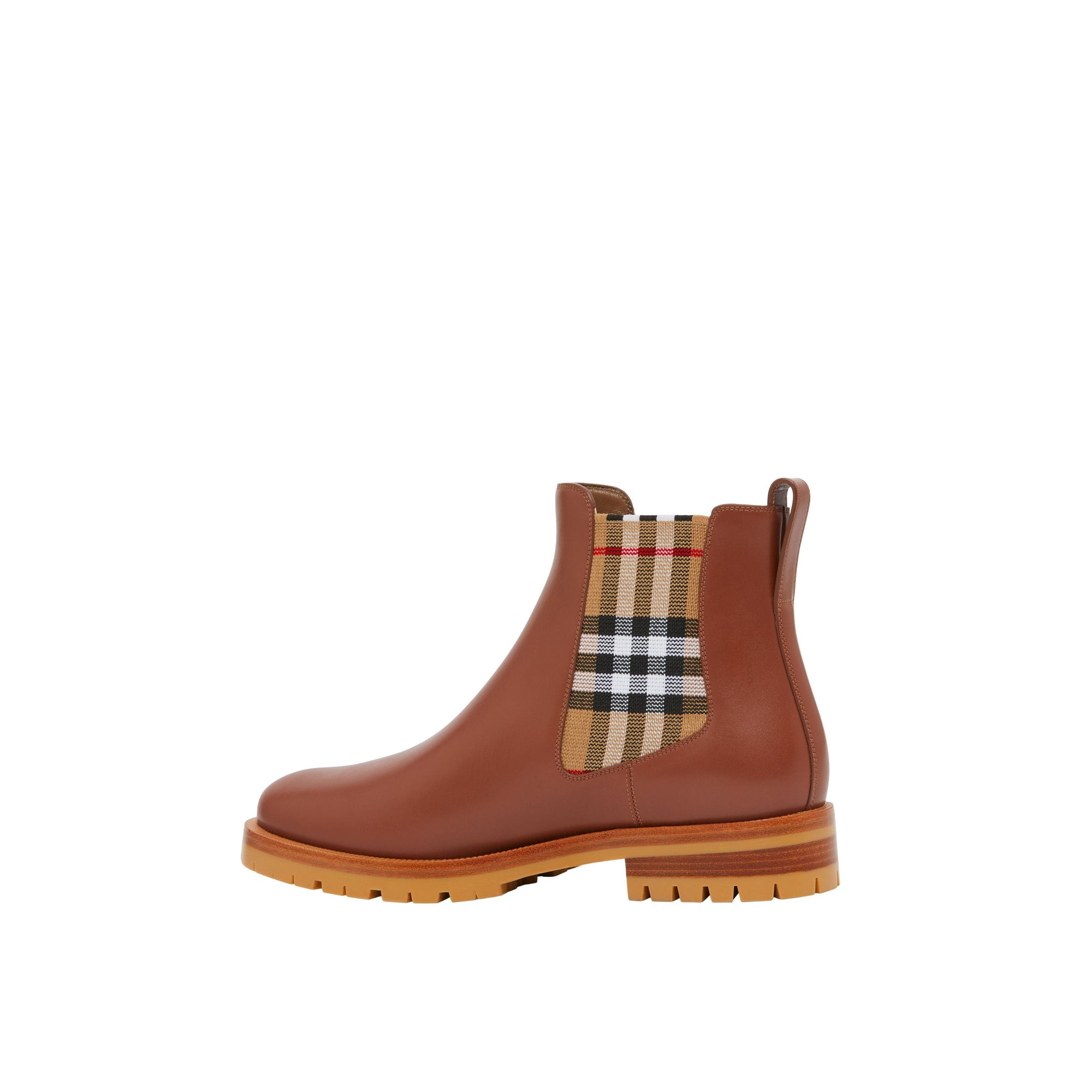 Bottines Chelsea en cuir à motif Vintage check - Light Tan