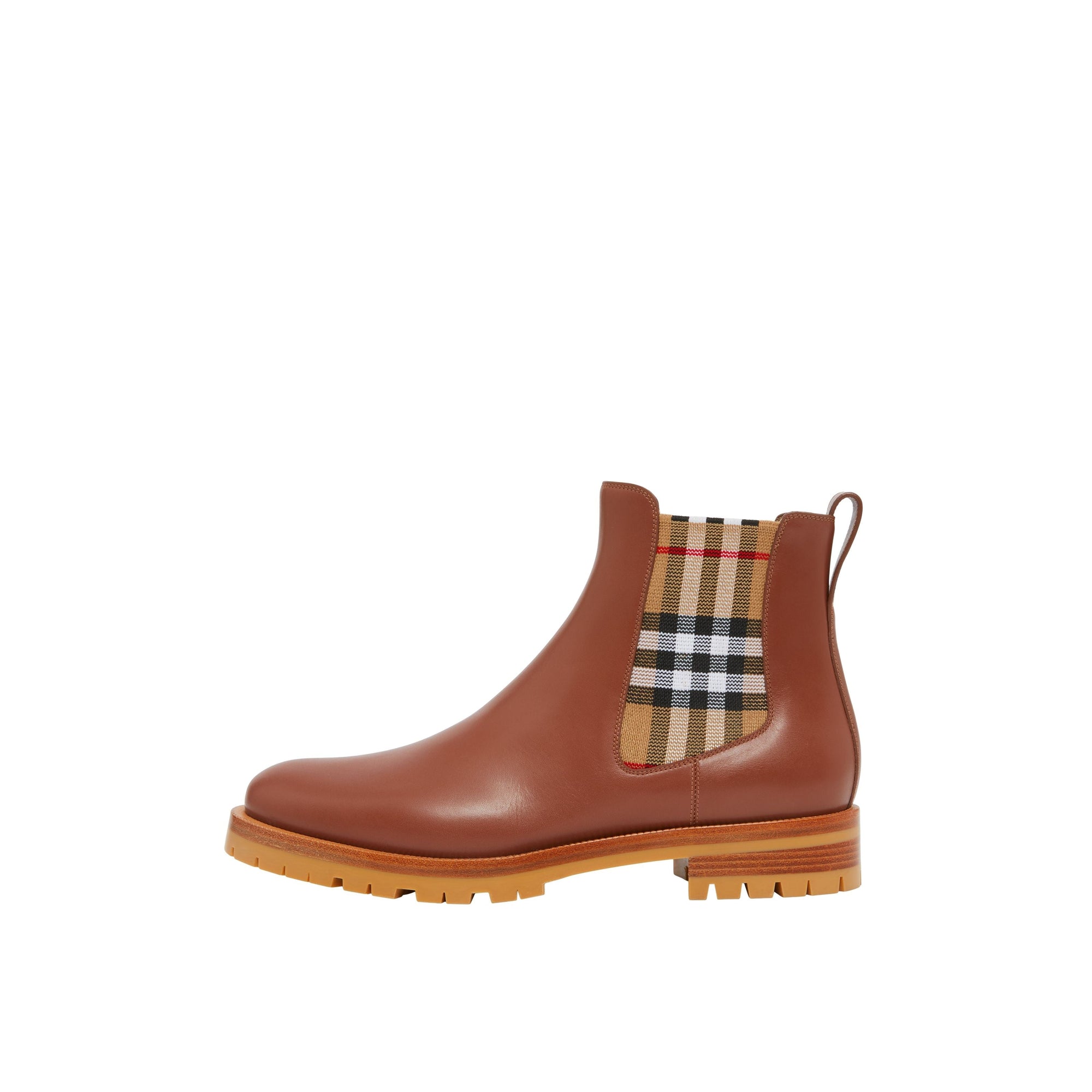 Bottines Chelsea en cuir à motif Vintage check - Light Tan
