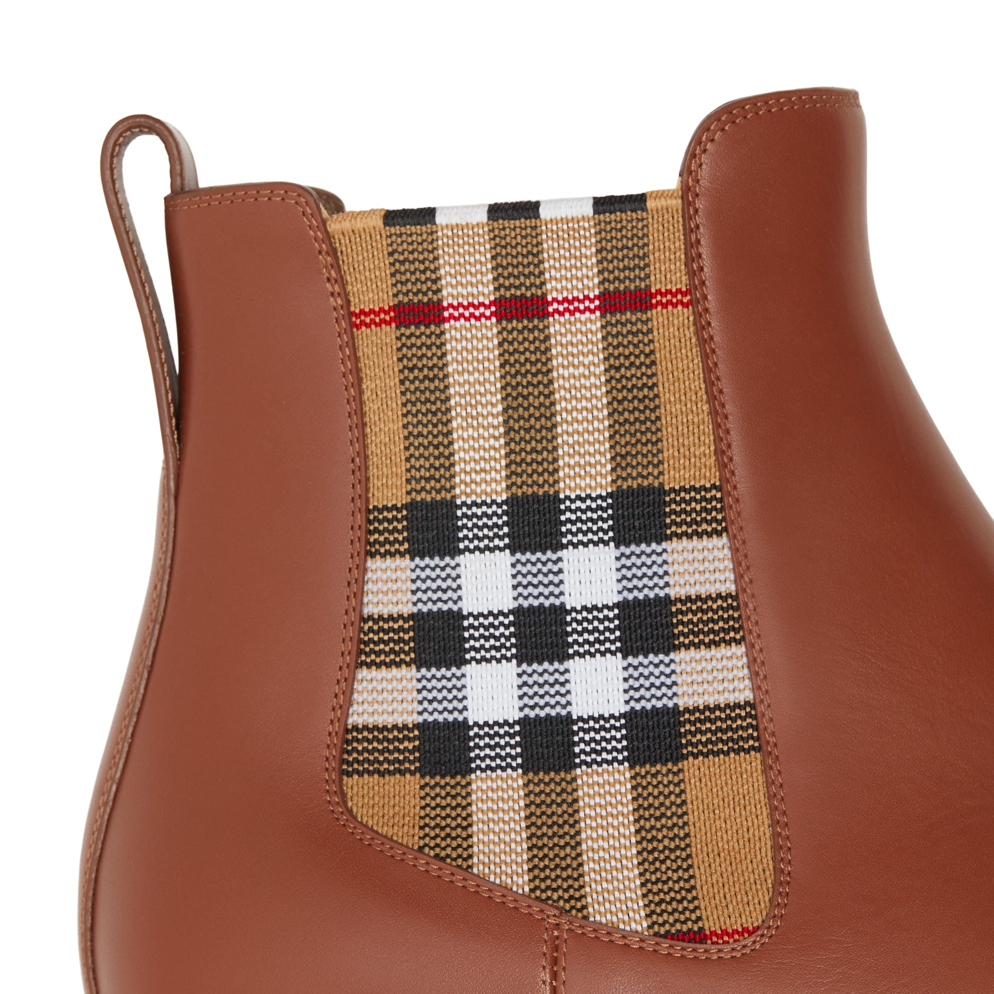 Bottines Chelsea en cuir à motif Vintage check - Light Tan