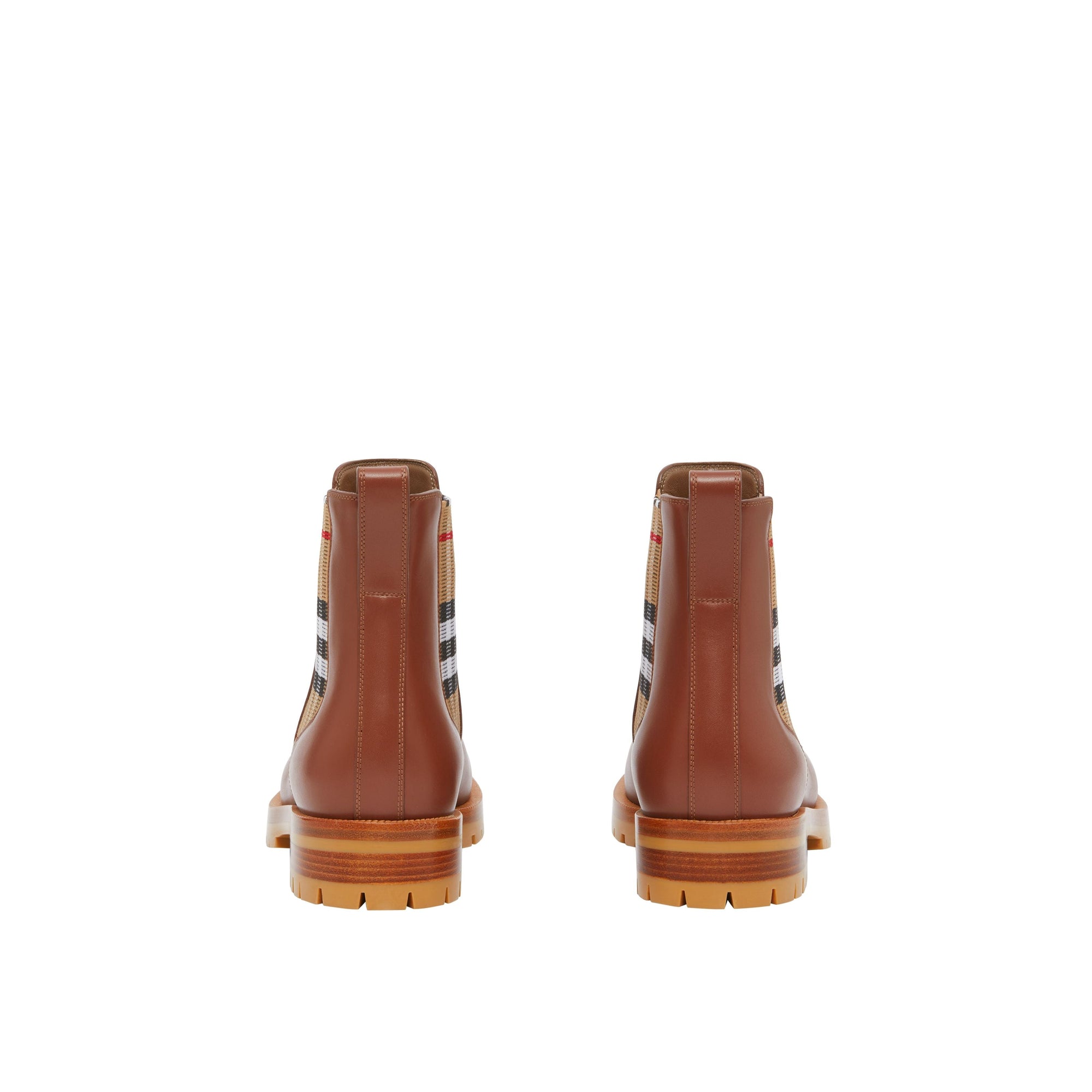 Bottines Chelsea en cuir à motif Vintage check - Light Tan