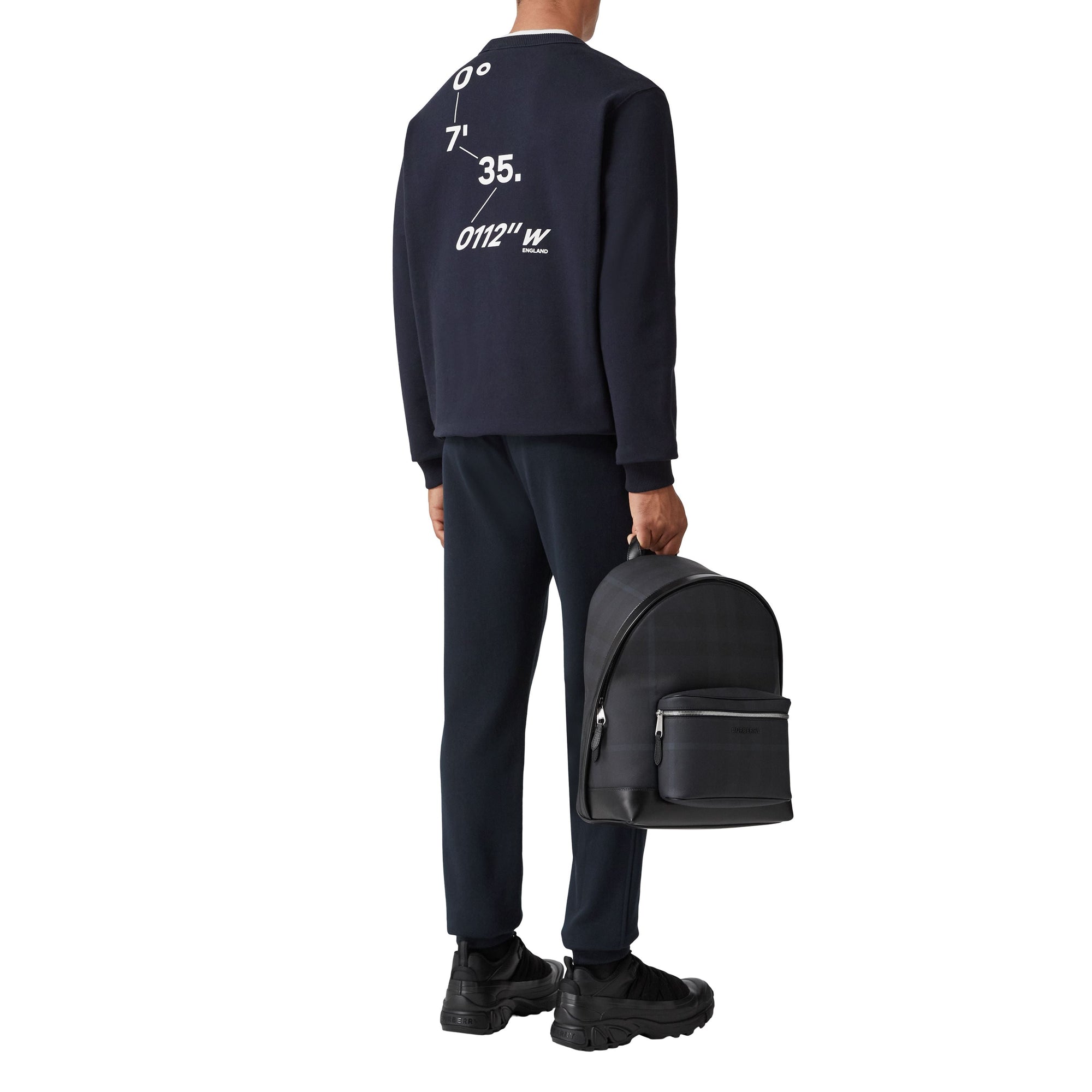 Sweat à imprimé cristal et coordonnées - Dark Charcoal Blue