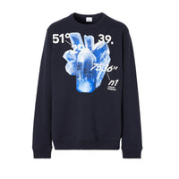 Sweat à imprimé cristal et coordonnées - Dark Charcoal Blue